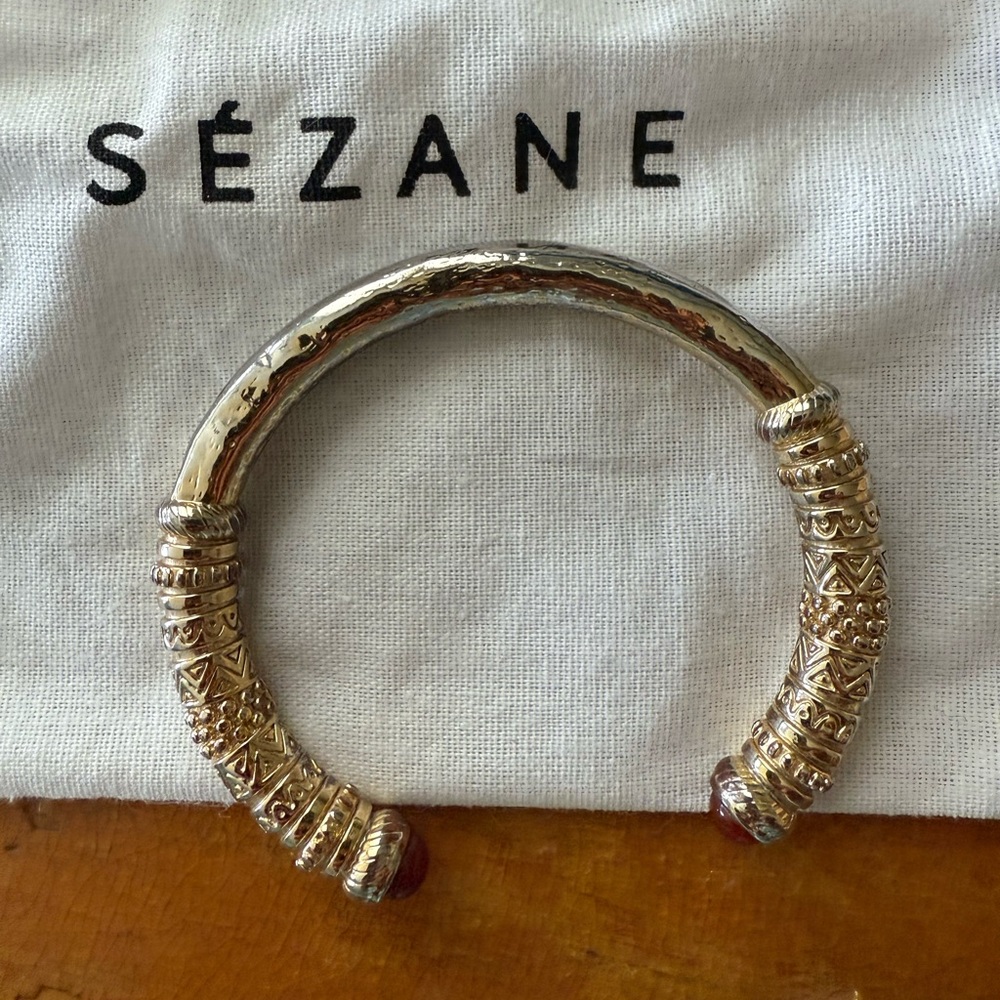 Sezane - Red/Amber Cuff Bracelet - Small